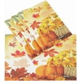 thumbnail image 2 of Sunflower Maple Leaves Pumpkin Autumn Fall Placemats Set of 4 Table Mat, Happy Thanksgiving Day Turkey Give Thanks Table mat Placemat Heat Resistant Stain Washable for Kitchen Decoration 12" x 18", 2 of 7
