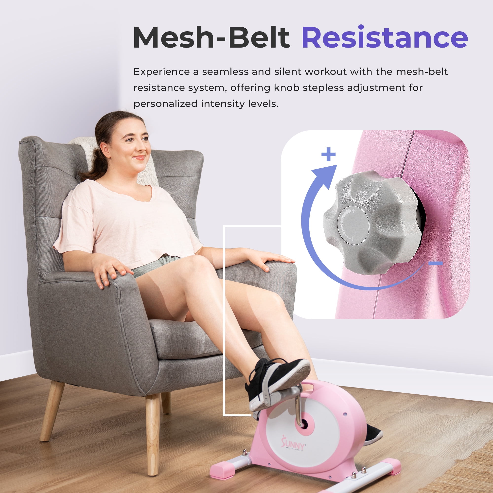Sunny Health & FitnessSMART Low Profile Under Desk Smart Mini Pedal Exerciser For Leg & Arm w Free SunnyFit® App Membership - P2330