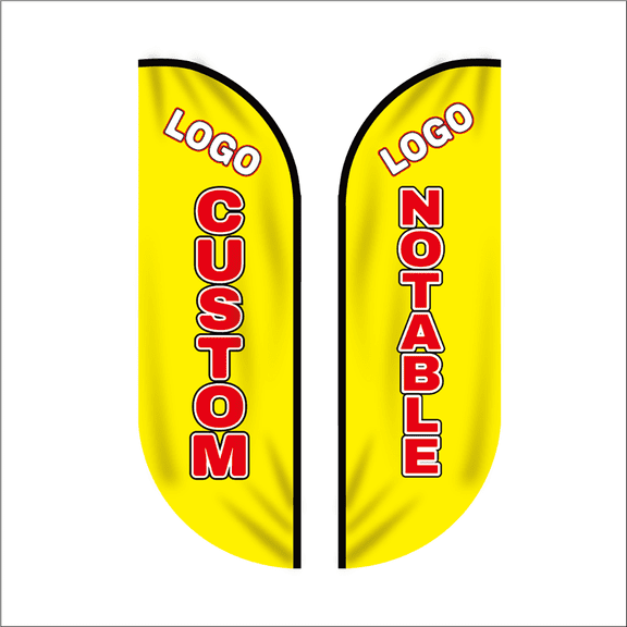 9.8ft / 3.0m Custom Feather Flag Kit with Poles In Ground for Store