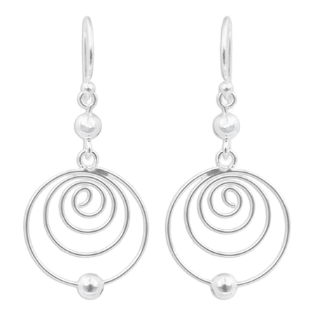 NOVICA Sterling silver dangle earrings, 'Point A'