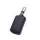 thumbnail image 1 of Funda de cuero para llave de coche con gancho metálico y llavero, con cremallera, para mando a distancia, color negro., 1 of 5