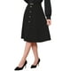 thumbnail image 4 of Falda midi plisada A-Line Inspire Chic para mujeres, falda de trabajo vintage de cintura alta, falda de negocios XS negra, 4 of 6