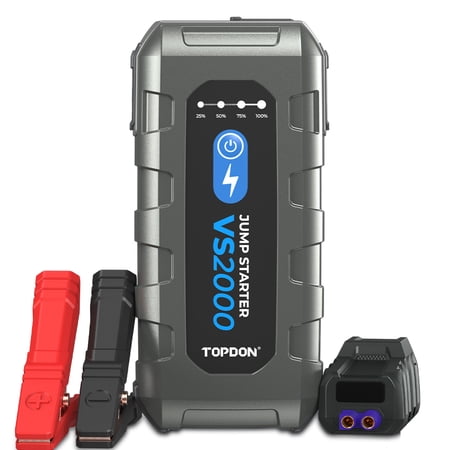 Car Battery Jump Starter TOPDON VS2000 12V 2000A Battery Booster for Up to 8L Gas/ 6L Diesel Engines