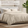 thumbnail image 3 of Bare Home Bamboo 3-Piece Duvet Cover Set - Made from Rayon Fibers - Soft, Cooling & Breathable - King,Sand, 3 of 11