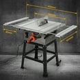 thumbnail image 2 of Table Saw, 10Inch 15Amp Portable Table Saw 1800W, Cutting Speed Up to 5000RPM, 90° Cross Cut & 0-45° Bevel Cut Adjustable Blade Height for woodworking,Red, 2 of 5