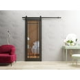 thumbnail image 3 of Sturdy Barn Door 42 x 96 inches | Lucia 2266 Matte Black Clear Glass | 8FT Rail Hangers Heavy Hardware Set | Solid Panel Interior Doors, 3 of 6