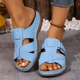 thumbnail image 7 of Xdegoge Plus Size Thick Sole Sandals for Women Open Toe Casual Slip On Slides Summer Cutout Stylish Beach Walking Sandal, 7 of 7