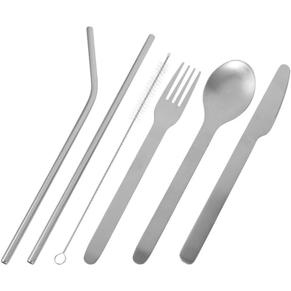 Minkissy Cutlery Set Silver Stainless Steel 1Set 7.1x1.5x0.4in