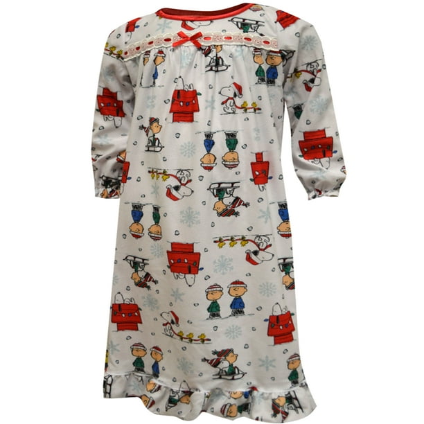 American Marketing Enterprises INC Girls Peanuts Gang Charlie Brown Christmas Traditional Flannel Nightgown 8 Walmart