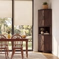 thumbnail image 7 of 64.8" Brown Tall Farmhouse Corner Storage Cabinet, Freestanding Triangle Pantry with Adjustable Shelves for Bathroom, Kitchen & Living Room, 7 of 7