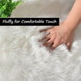 thumbnail image 5 of GoXteam Faux Fur Rug, White Small Rug for Bedroom, 24 x 24 Round Shaggy Furry Rug for Kids Room, Shag Fluffy Rug for Nursery Room, Soft Fuzzy Plush Carpet, 5 of 7