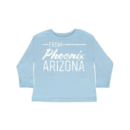 

Inktastic From Phoenix Arizona in White Distressed Text Gift Toddler Boy or Toddler Girl Long Sleeve T-Shirt
