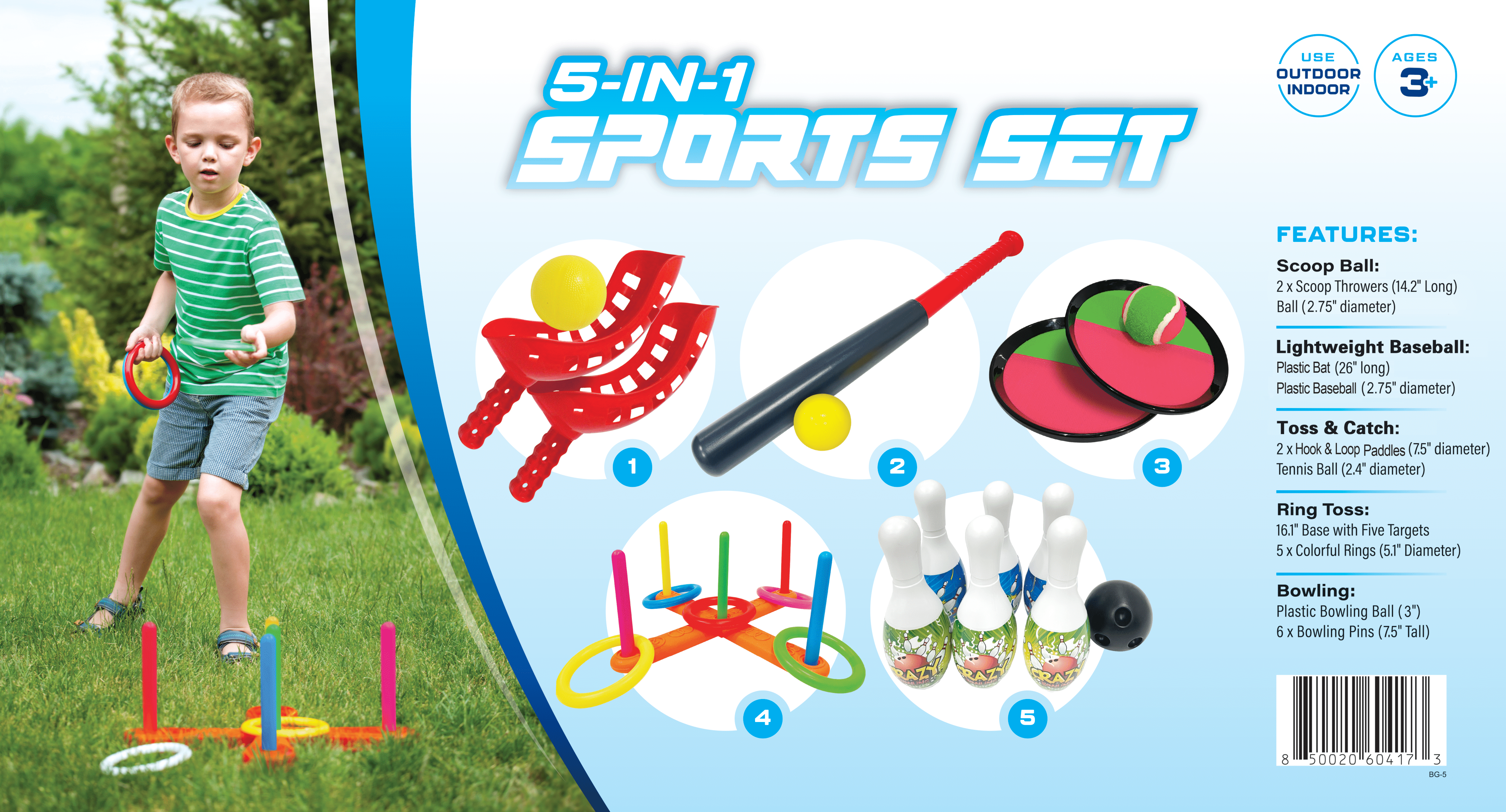 MinnARK 5-in-1 Sports Set, Family Games, Outdoor Yard Games, Beach Games, Jr. Sports - image 2 of 9