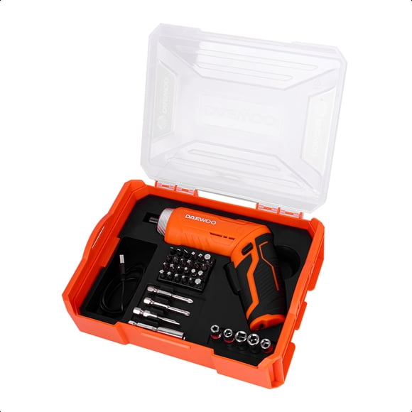 Atornillador Inalámbrico 3.7V DAEWOO con Luz LED y Maletín 7 pzs