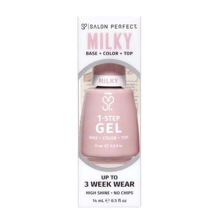 Salon Perfect Milky One Step Gel, Rose, Pink Nail Polish, 0.5 fl oz