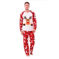 thumbnail image 4 of Baikeli Pyjamas de Noël pour la Famille, Ensemble de Pyjamas Assortis avec Graphique Drôle d'Orignal et de Cerf, Doux, à Carreaux Rouges et Noirs, Manches Longues, Tenue de Nuit, 4 of 5
