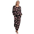 thumbnail image 2 of DAKIMOE Womens Pajamas Set Velvet Long Sleeve Christmas Pjs Soft Lounge Set 2 Piece Velour Loungewear with Pockets Nightwear Sleepwear for Women S-XXL, 2 of 8