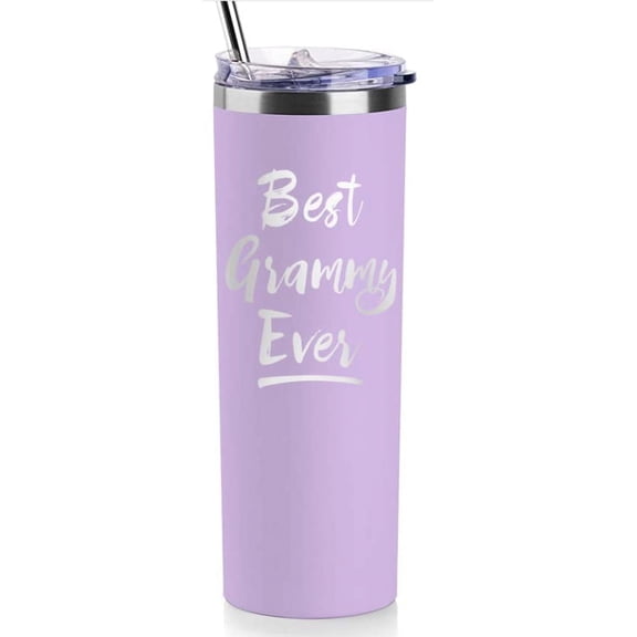 Best Grammy Gifts From Grandchildren Gifts For Grammy Christmas - 20oz Purple Best Grammy Ever Travel Tumbler - Christmas Birthday Mothers Day Gifts For Grandma Nana Gigi Water Cup With Lid Straw