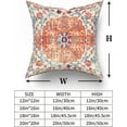 thumbnail image 3 of Orange Blue Ethnic Boho Pillow Covers 16X16 In Bohemian Carpet Vintage Rust Coral Floral Decorative Couch Pillow Cases with Zipper Set of 2 Home Decor for Living Room Bedroom Bed Cushion Outdoor, 3 of 6