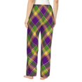 thumbnail image 3 of Kll Womens Mardi Gras Plaid Print Pajama Pants Soft Pajama Bottoms For Women Cozy Lounge Pants, 3 of 9