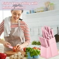 thumbnail image 3 of Vesteel Knife Set for Kitchen with Block, 15 Pcs High Carbon Stainless Steel Kitchen Knives Set with Sharpener Kitchen Shears - Pink, 3 of 8