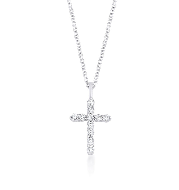 Cross Cubic Zirconia Crystal Pendant Necklace, Baptism Gift, Christening Gift, Gift for Women