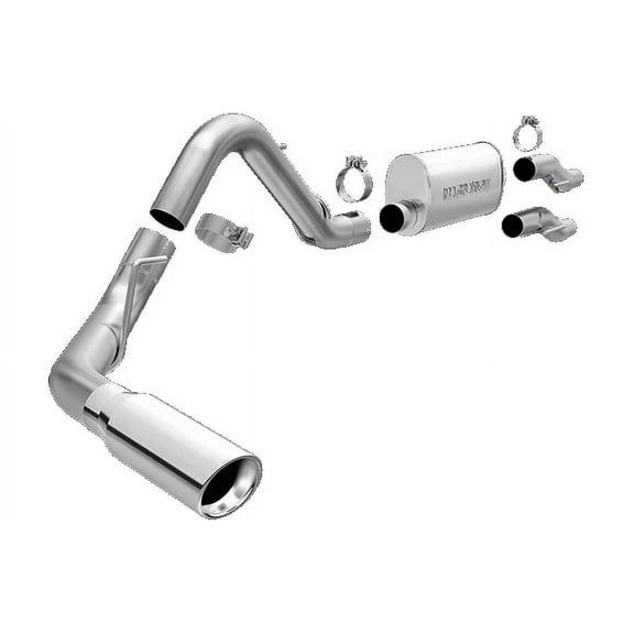 MagnaFlow 11 Ford F-150 3.7L/5.0L/6.2L SS Catback Exhaust Single Rear Side Exit w/ 4in SS Tips Fits select: 2011-2014 FORD F150