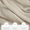 thumbnail image 3 of Noble Linens 100% Cotton Waffle Texture Bed Blanket, Natural, Full/Queen, 3 of 12