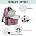 thumbnail image 4 of Pink and Black Checkered Pattern Backpack for School, Cute School Bag with Adjustable Shoulder Straps and Padded Back, 15.25"x11.5"x5.25", 4 of 5