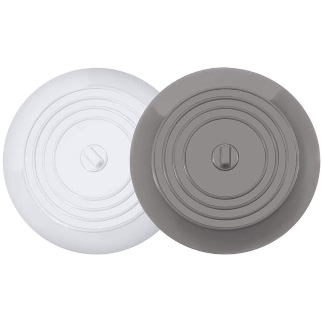 Juego de 2 tapones de silicona para bañera, tapones para fregadero de 5,9 pulgadas, cubiertas planas para drenaje de bañera, recogedores de pelo y tapones de succión para bañera