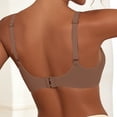 thumbnail image 3 of Qgtaibl Women's No Underwire Invisible Bra Adjustable Wide Straps Smooth Molded Cups Seamless Bras 2-Hook Back Closure Soft Daily Bralette Brown XL, 3 of 4