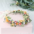 thumbnail image 3 of Corona floral de boda Corona de dama de honor, Diademas de mujer, Corona de flores, Tocado floral de rosa y conjunto de pulsera, Diadema ajustable para fiesta Festival Playa Travle Boda, 3 of 5