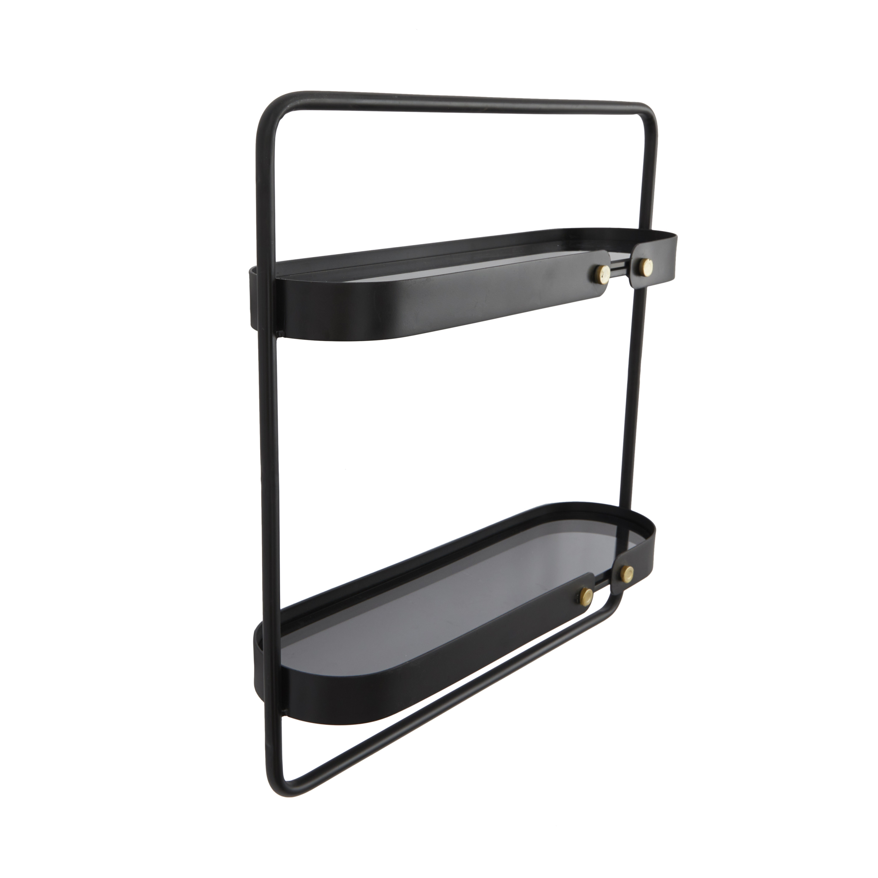 CosmoLiving by Cosmopolitan 20" x 6" 2-Tier Black Wall Shelf