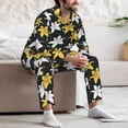 thumbnail image 7 of Honeii Lilies Flowers Pattern Mens Pajamas Set,2pcs Men's Lounge Long Sleeve Sleep Shirt and Pajama Bottoms Sleepwear Set,Mens Pjs Sets-Medium, 7 of 7