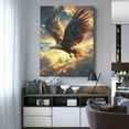 thumbnail image 4 of Kdxio Golden Sky Bald Eagle Pattern Canvas Wall Art 12x16 Inches - Waterproof HD Print Solid Wood Frame for Living Room & Bathroom,Vertical, 4 of 8