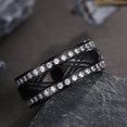 thumbnail image 2 of GY Jewelry X pattern Black Plated AAA CZ Titanium Steel Mens Ring Men Wedding Band Man Ring, 2 of 7