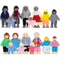 thumbnail image 1 of Juego de 17 figuras familiares de casas de muñecas de madera ONEST, 1 of 7