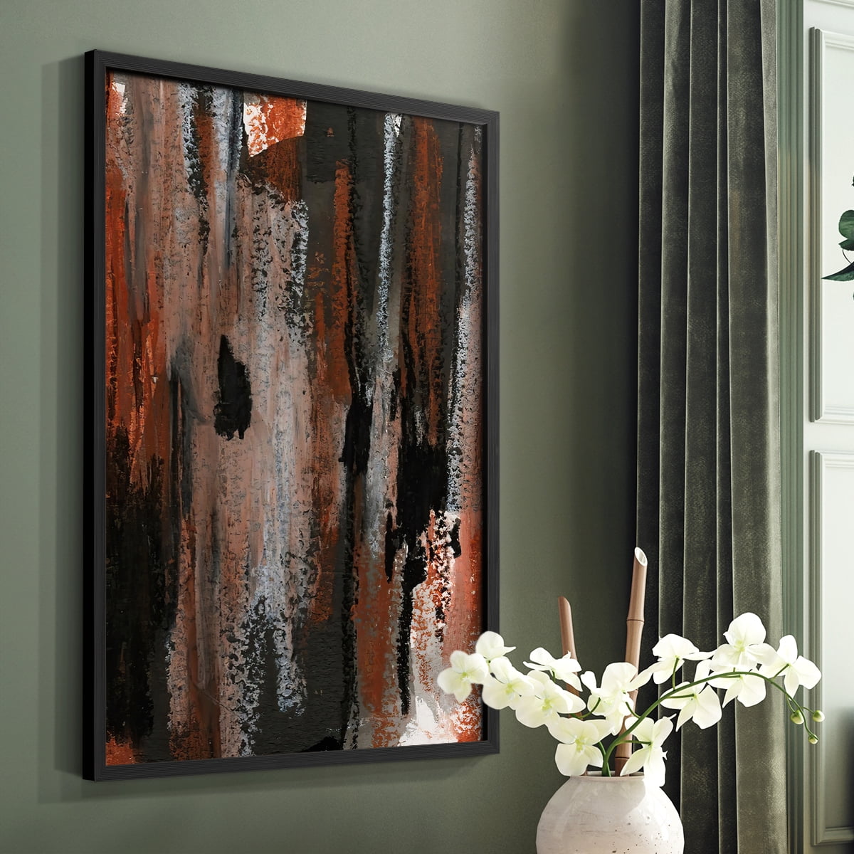 Loft Pastel VII Framed Print in Black Solid Wood Framed Print No Nail Hanging