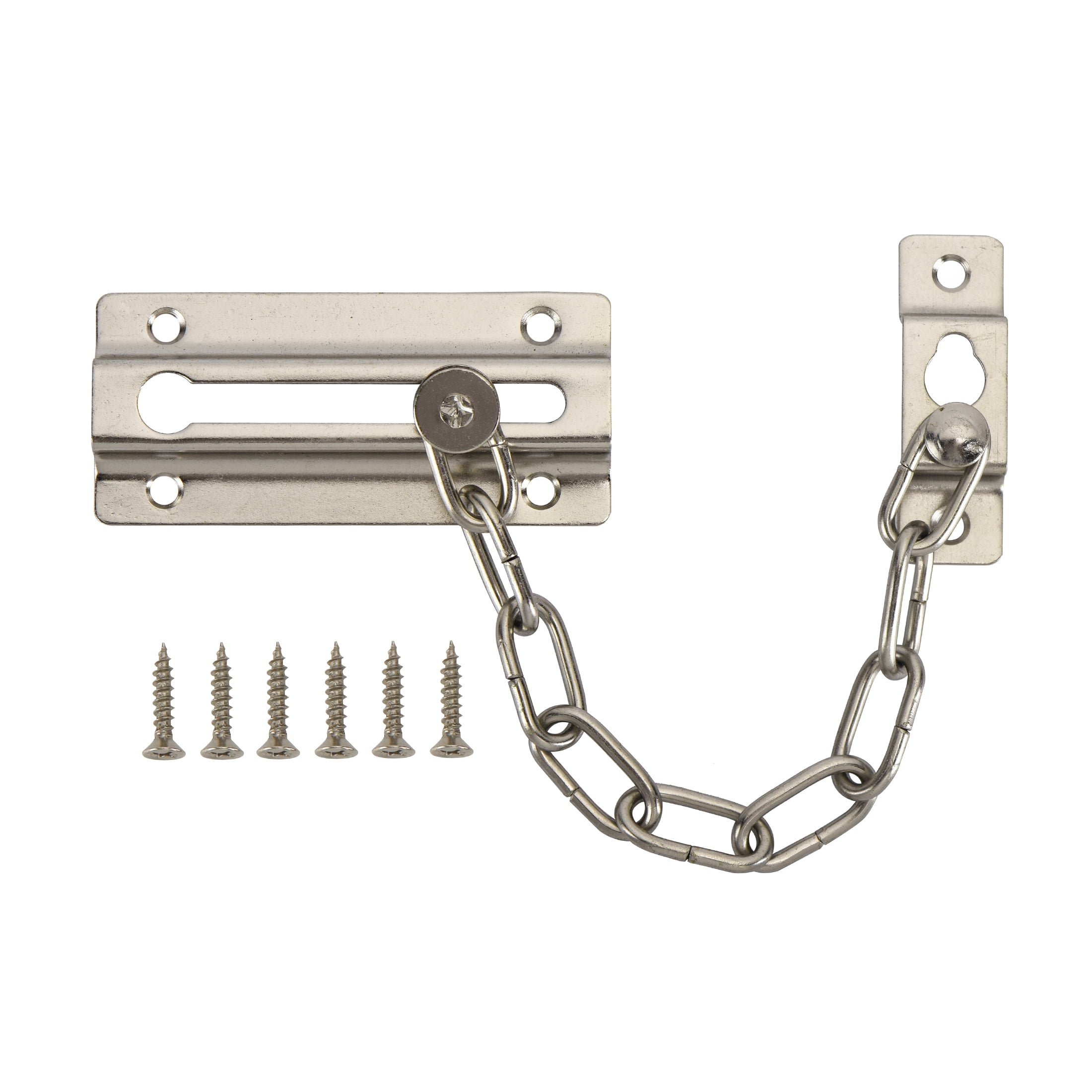 (2 pack) Hyper Tough New Steel Privacy Chain Door Guard,Satin Nickel Finish
