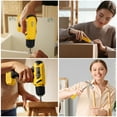thumbnail image 5 of TLGREEN 8V Cordless Drill, 101 Pcs Home Tool Set with Drill, 3/8" Keyless Chuck, USB-C Rechargeable Power Tool Kit with Brushless Motor & Fast Charge, Yellow, 5 of 9