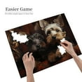 thumbnail image 2 of 500-Piece Wooden Jigsaw Puzzle for Adults - Yorkie Puppies Together , Interlocking Pieces with Guide Letters, Holiday Gift & Home Decor, 2 of 7