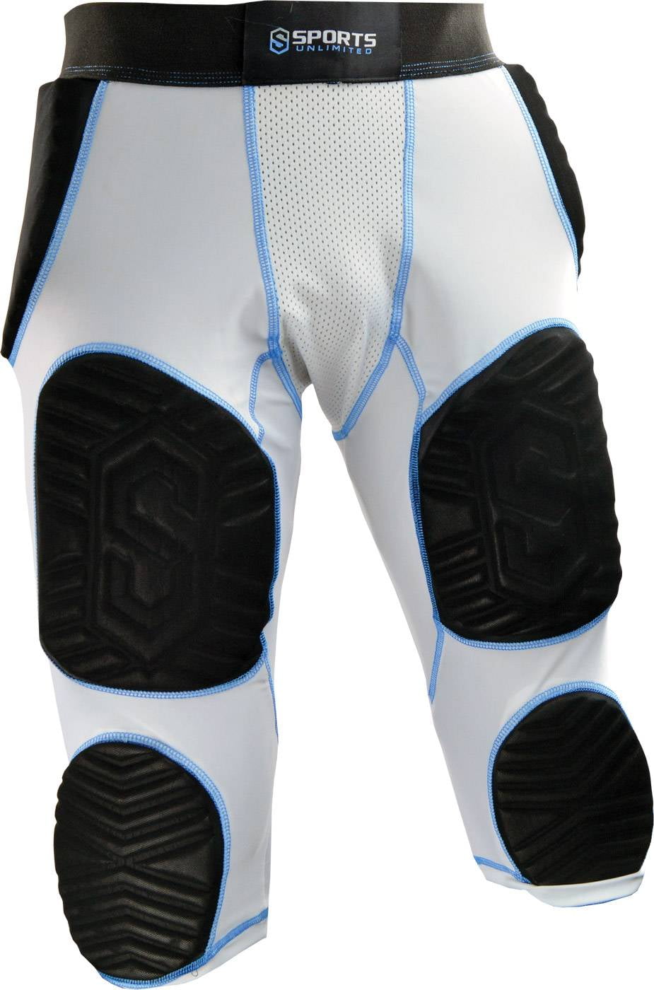 Sports Unlimited Adult 7 Pad Integrated Football Girdle Flex Thigh Pads 