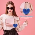 thumbnail image 5 of Uxcell Faux Fur Pom Pom Keychain Artificial Cute Puff Ball Keychain Heart Fluffy Charm Plush Pendant Light Pink, 5 of 6