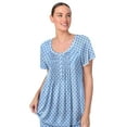 thumbnail image 4 of Aria Women’s Knit Flutter Sleeve Scoop Neck Henley Top and Cropped Pant Sleepwear Pajama Set, Sizes up to 5X, 4 of 7