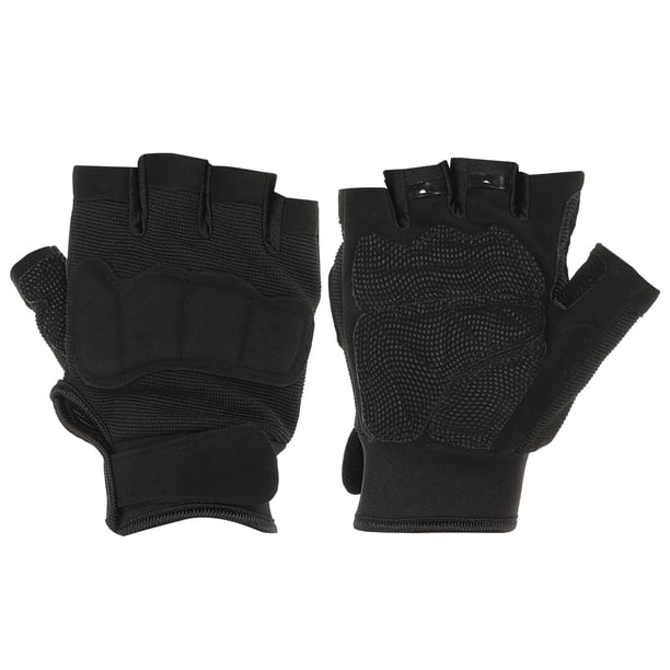 Guantes sin dedos para hombres Uxcell, guantes de medio dedo, guantes transpirables para entrenamiento, color negro, 1 par, XL