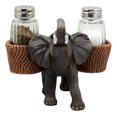 thumbnail image 4 of Savanna Calls Trumpeting Elephant Glass Salt And Pepper Shakers Holder Figurine Decor Set 5.75"L, 4 of 4