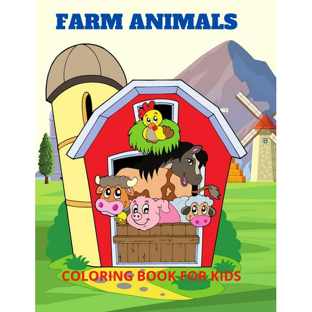 Farm Animals- Coloring Book for kids : Amazing Farm Animals Coloring Book  for Kids, Age:4-8Deeas (Paperback) 