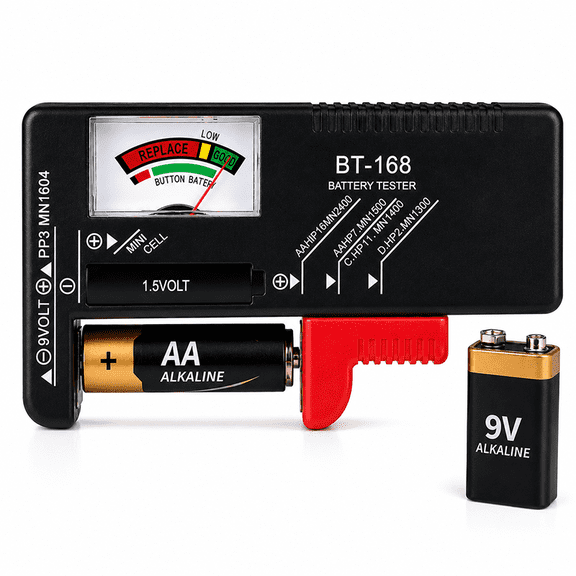 BT-168 Battery Tester Checker, AA AAA C D 9v 1.5V Battery Household Battery Small Electrical Monitoring Instrument Equipment Universal Battery Checker