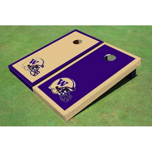 University Of Washington Helmet Alternating Border Cornhole Boards