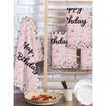 thumbnail image 2 of Happy Birthday Kitchen Dish Towels for Drying Dishes Set of 3, Pink Modern Abstract Art Waffle Weave Microfiber Hand Tea Bathroom Towels Quick Dry & Absorbent Towel 15.7x23.6, 2 of 7